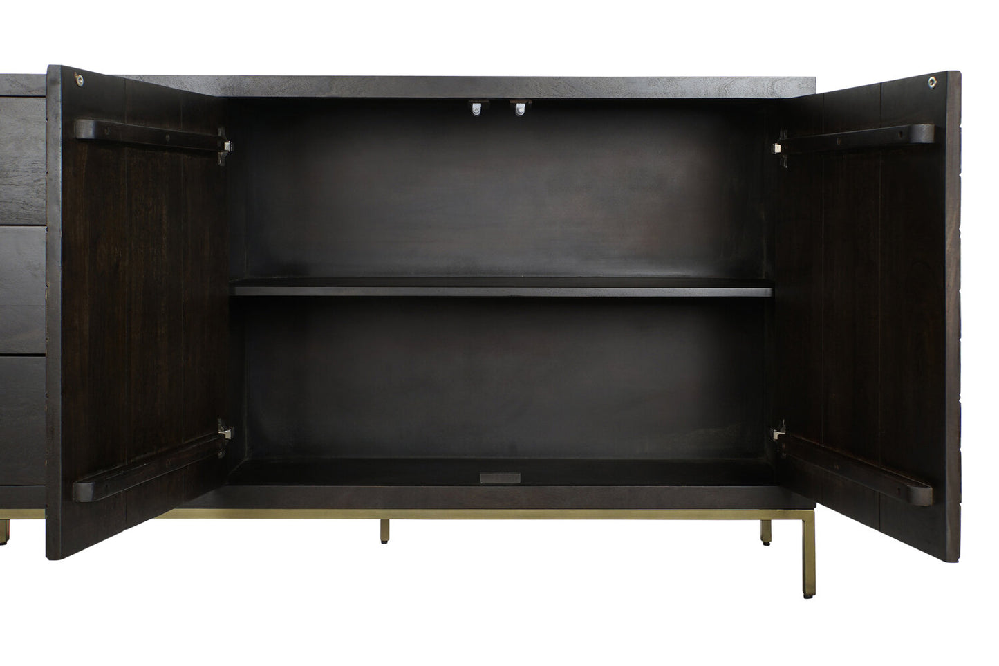 BUFFET ACACIA METAL 160X40X90 73:09 MARRON OSCURO