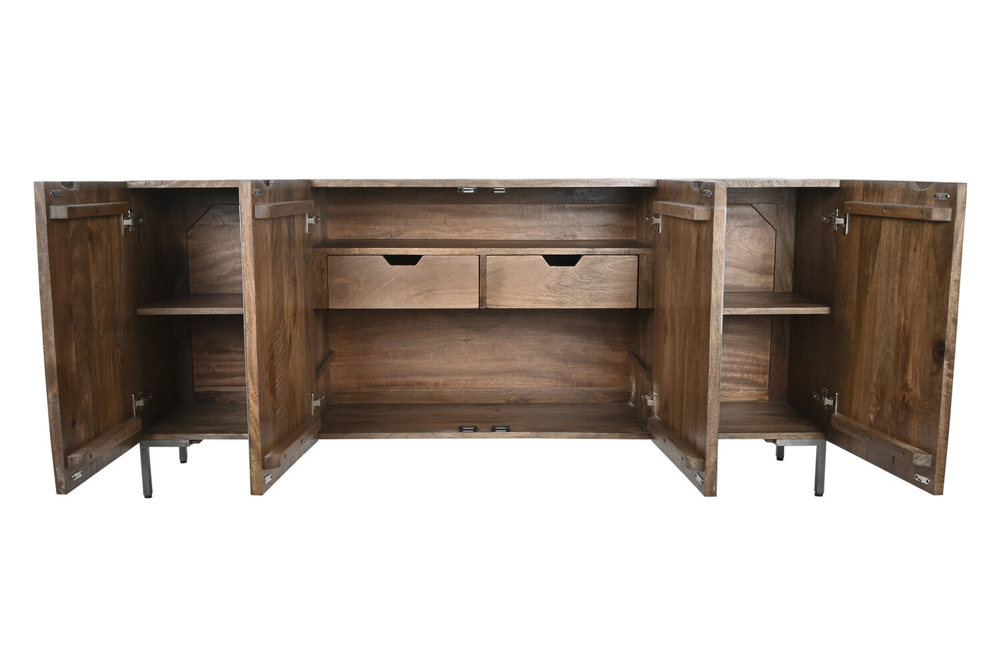 BUFFET MANGO METAL 180X40X80 CIRCULO MARRON OSCURO