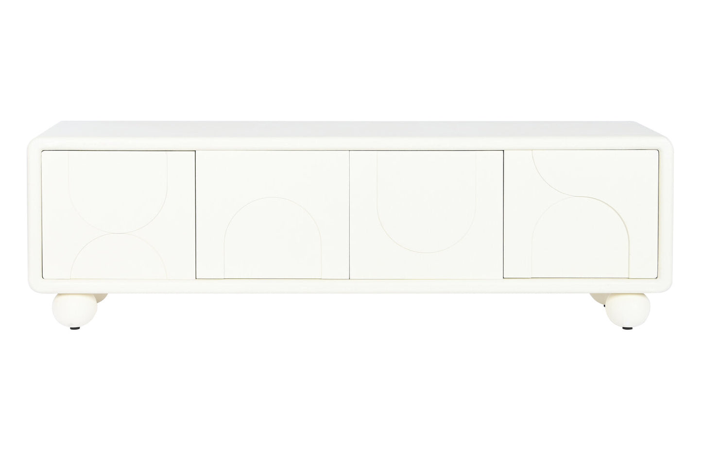 MUEBLE TV MDF 160X37X50 4PUERTAS 3D BLANCO