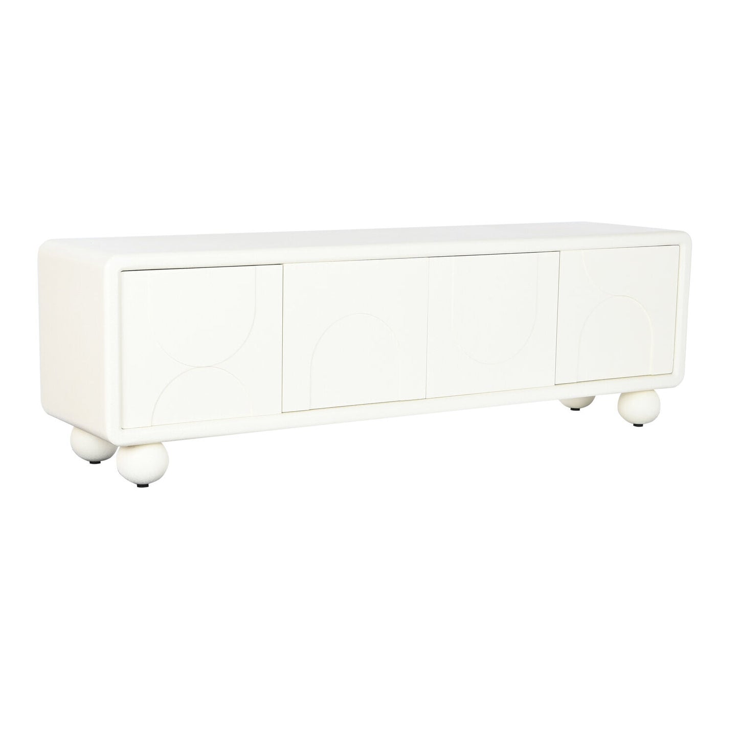 MUEBLE TV MDF 160X37X50 4PUERTAS 3D BLANCO