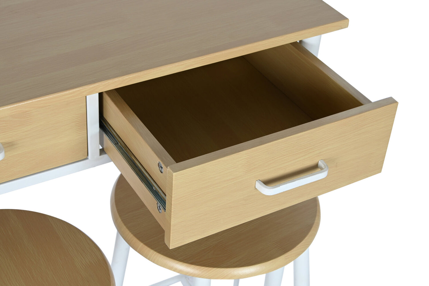 MESA SET 3 METAL MDF 80X50X84 32X32X45 NATURAL