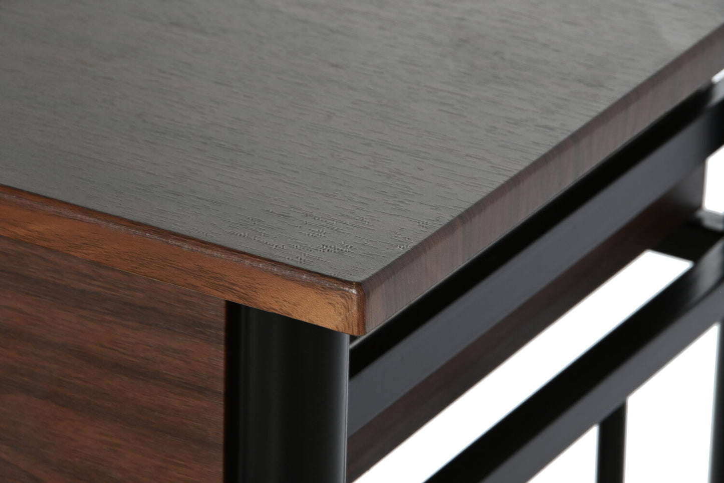 MESA SET 3 METAL MDF 80X50X84 32X32X45 NEGRO