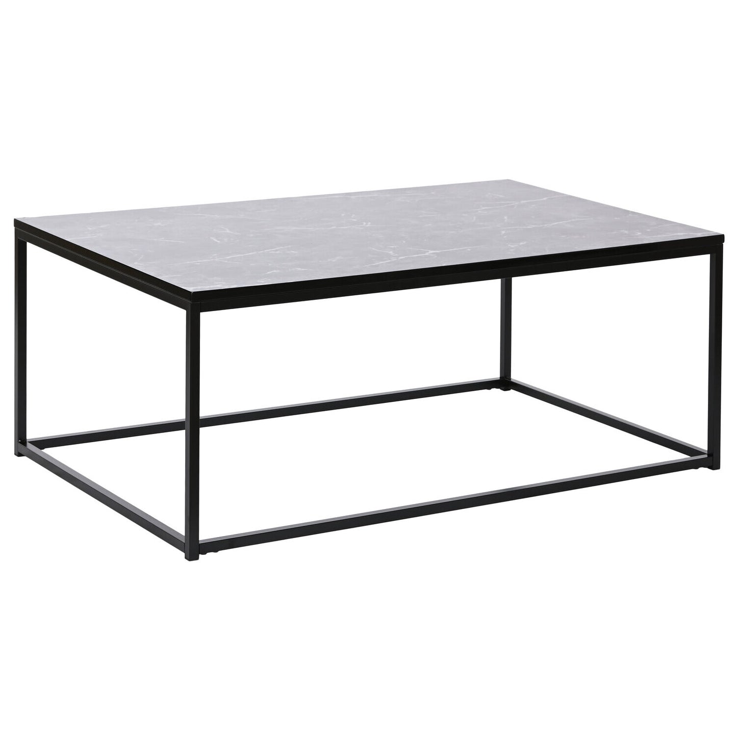 MESA CENTRO MDF METAL 100X60X40 SIMIL MARMOL NEGRO