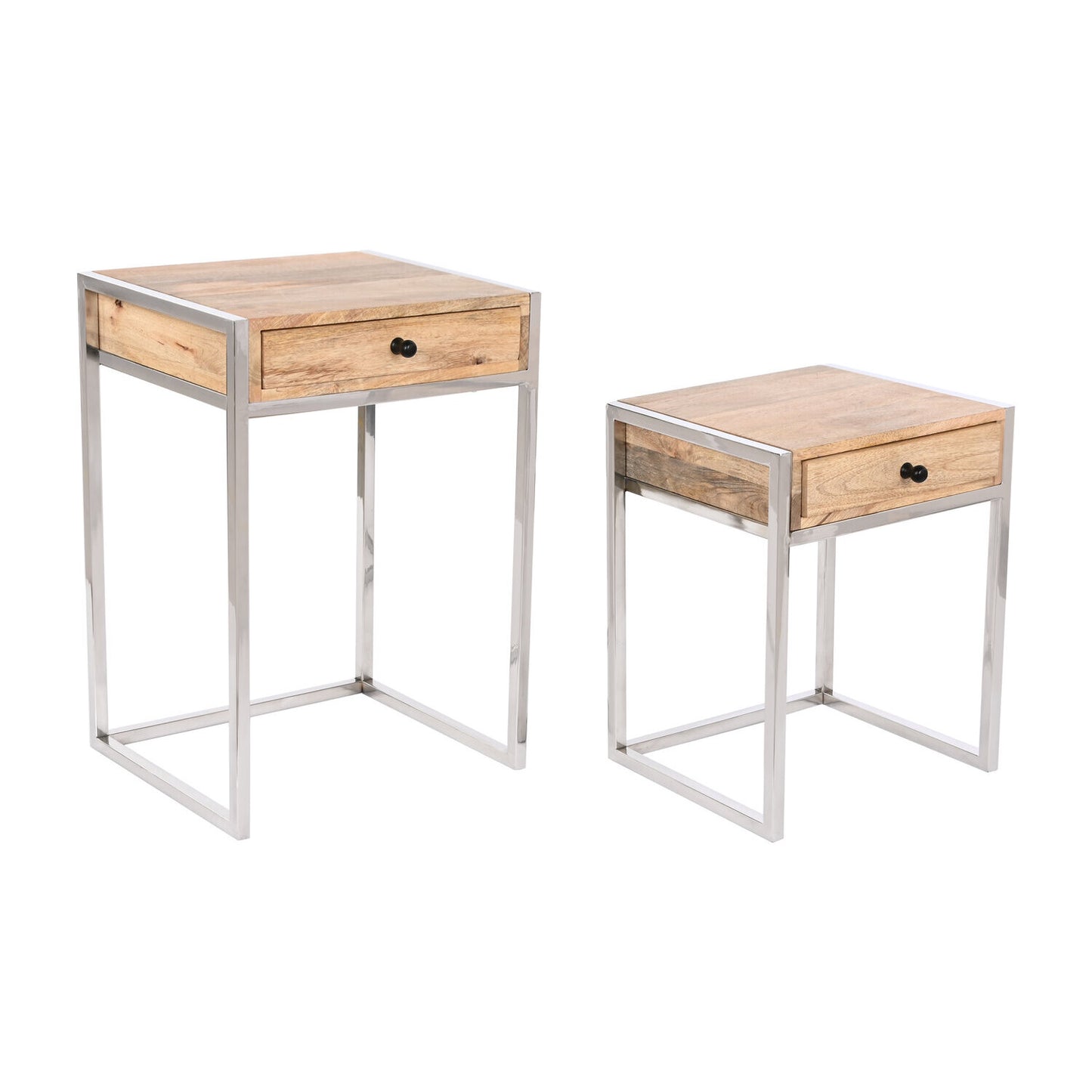 MESITA AUXILIAR SET 2 MANGO 45:5X41X66:5 CON CAJON