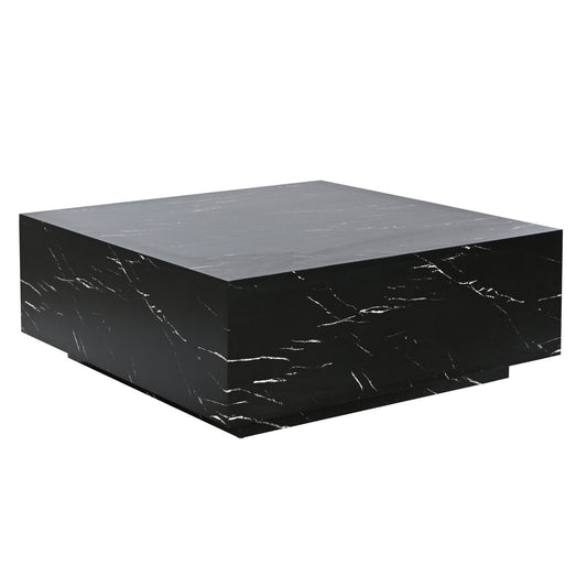 MESA CENTRO MDF 90X90X35 SIMIL MARMOL NEGRO