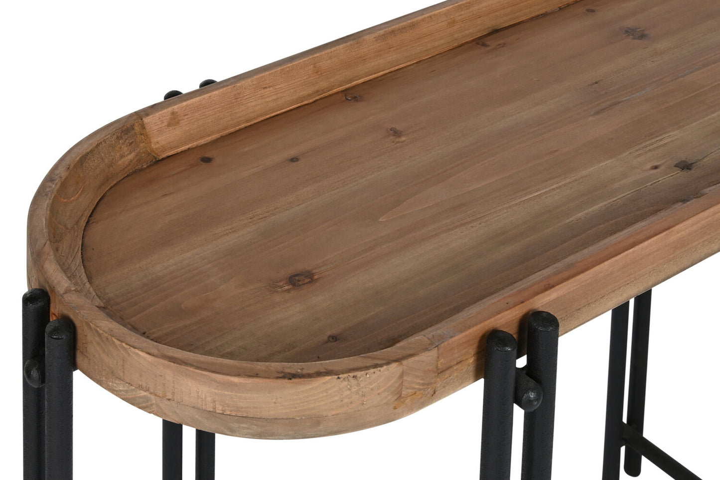 CONSOLA MADERA METAL 115X40X75 MARRON