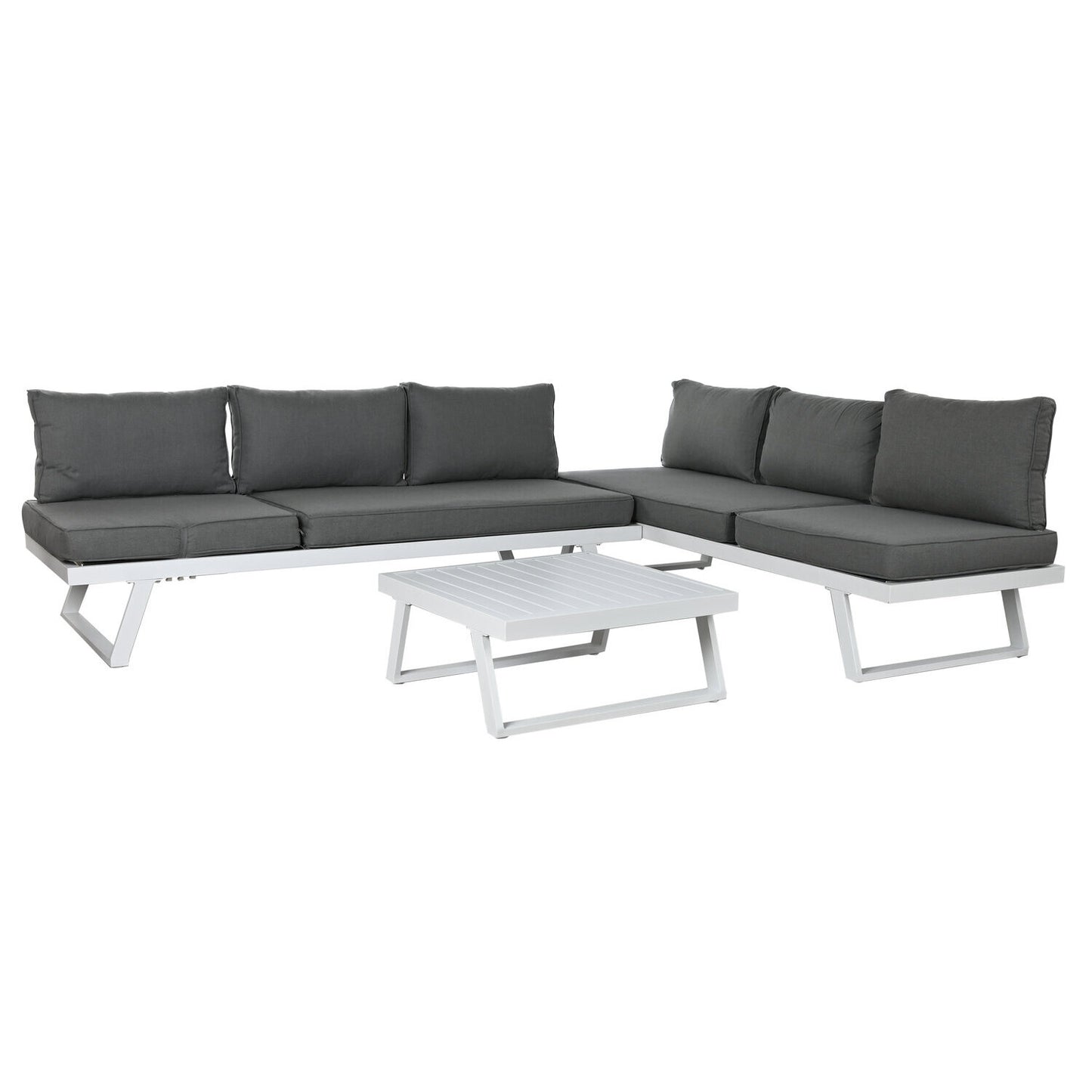 SOFA SET 3 METAL POLIESTER 198X68X65 GRIS