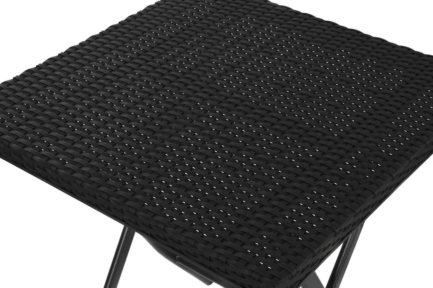 MESA SET 3 RATAN SINTETICO ACERO 58X58X71:5 NEGRO