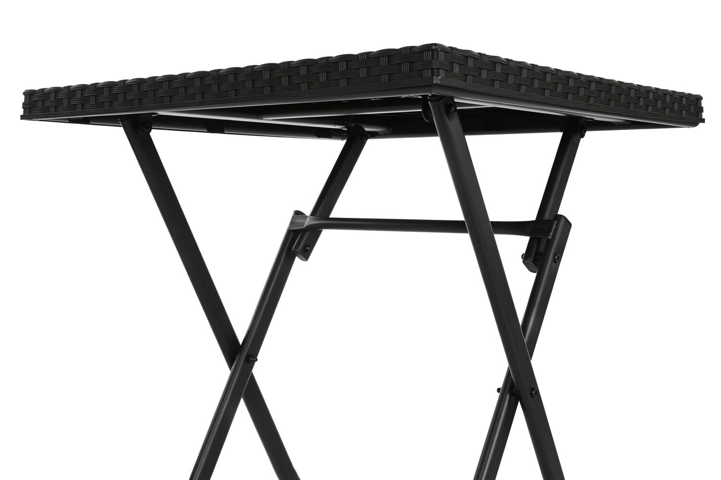 MESA SET 3 RATAN SINTETICO ACERO 58X58X71:5 NEGRO