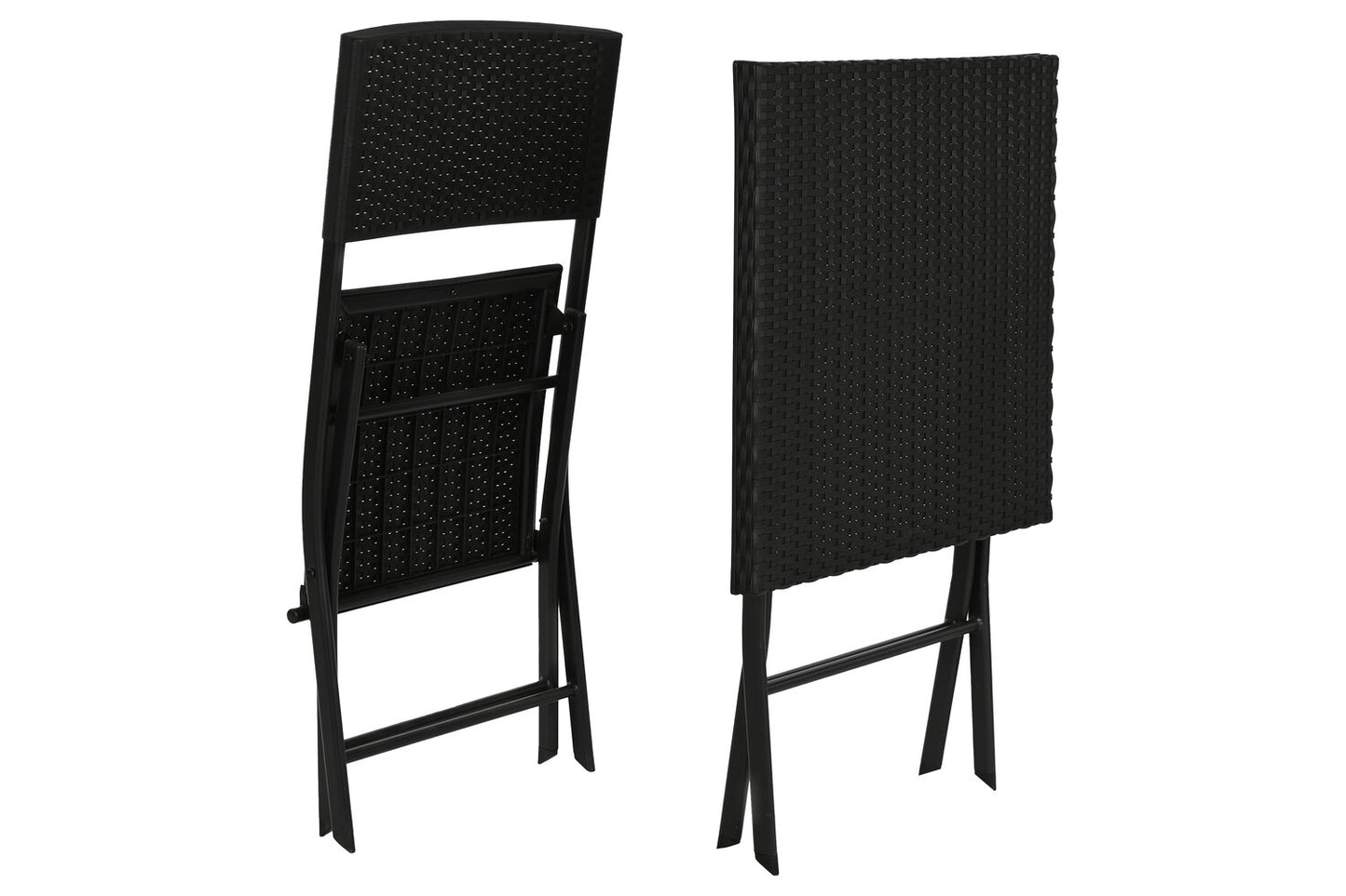 MESA SET 3 RATAN SINTETICO ACERO 58X58X71:5 NEGRO