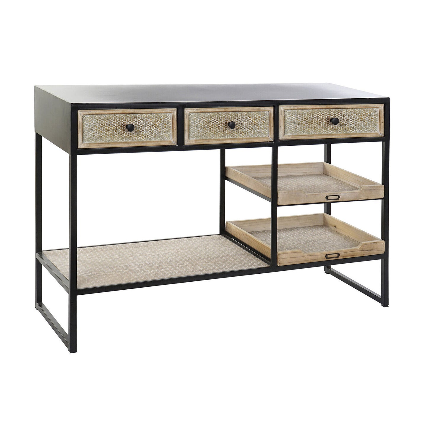 CONSOLA METAL MADERA 120X38X80 NEGRO