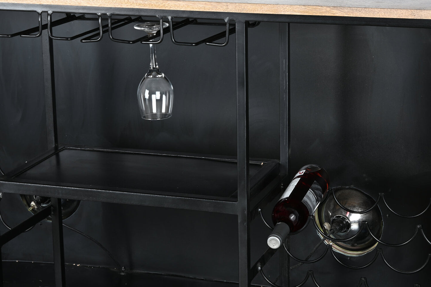 MUEBLE BAR HIERRO MANGO 157X52X90 FOCOS TURQUESA