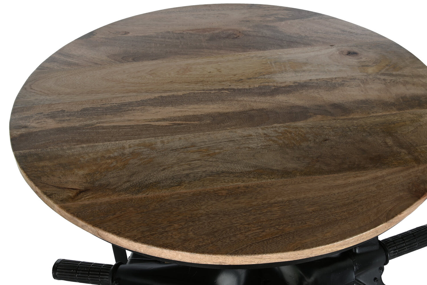 MESA HIERRO MANGO 116X72X110 MOTO DESGASTADO NEGRO