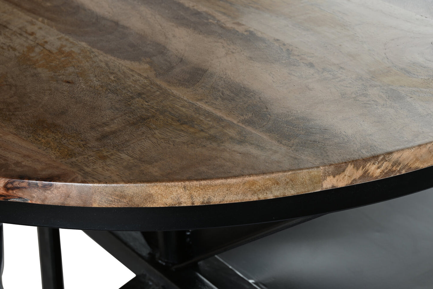 MESA HIERRO MANGO 116X72X110 MOTO DESGASTADO NEGRO