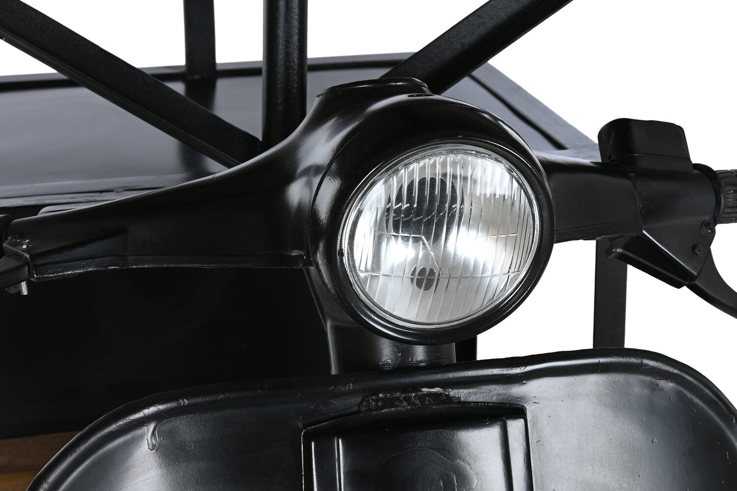 MESA HIERRO MANGO 116X72X110 MOTO DESGASTADO NEGRO