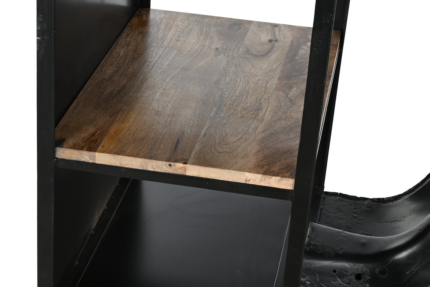 MESA HIERRO MANGO 116X72X110 MOTO DESGASTADO NEGRO