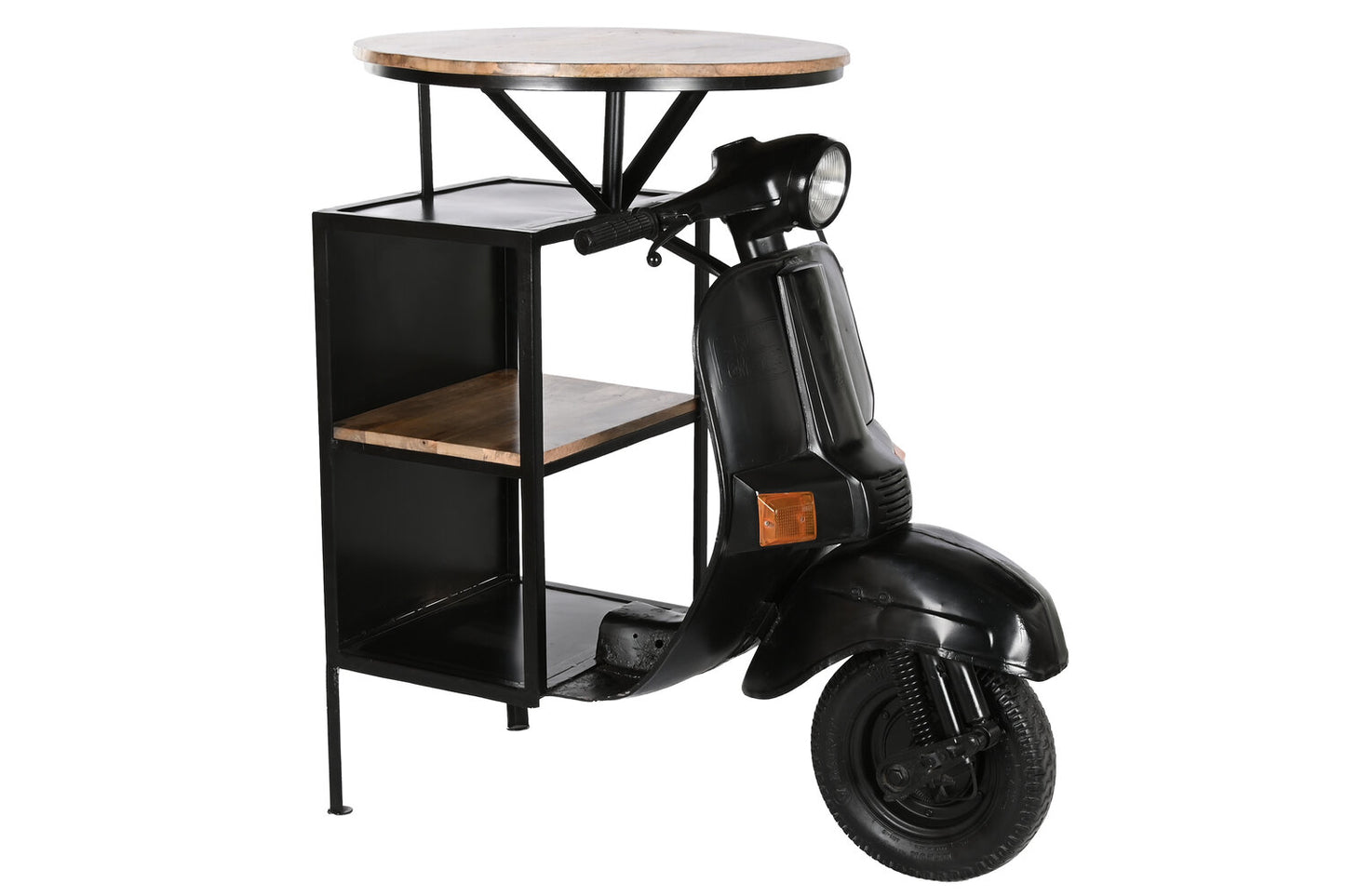 MESA HIERRO MANGO 116X72X110 MOTO DESGASTADO NEGRO