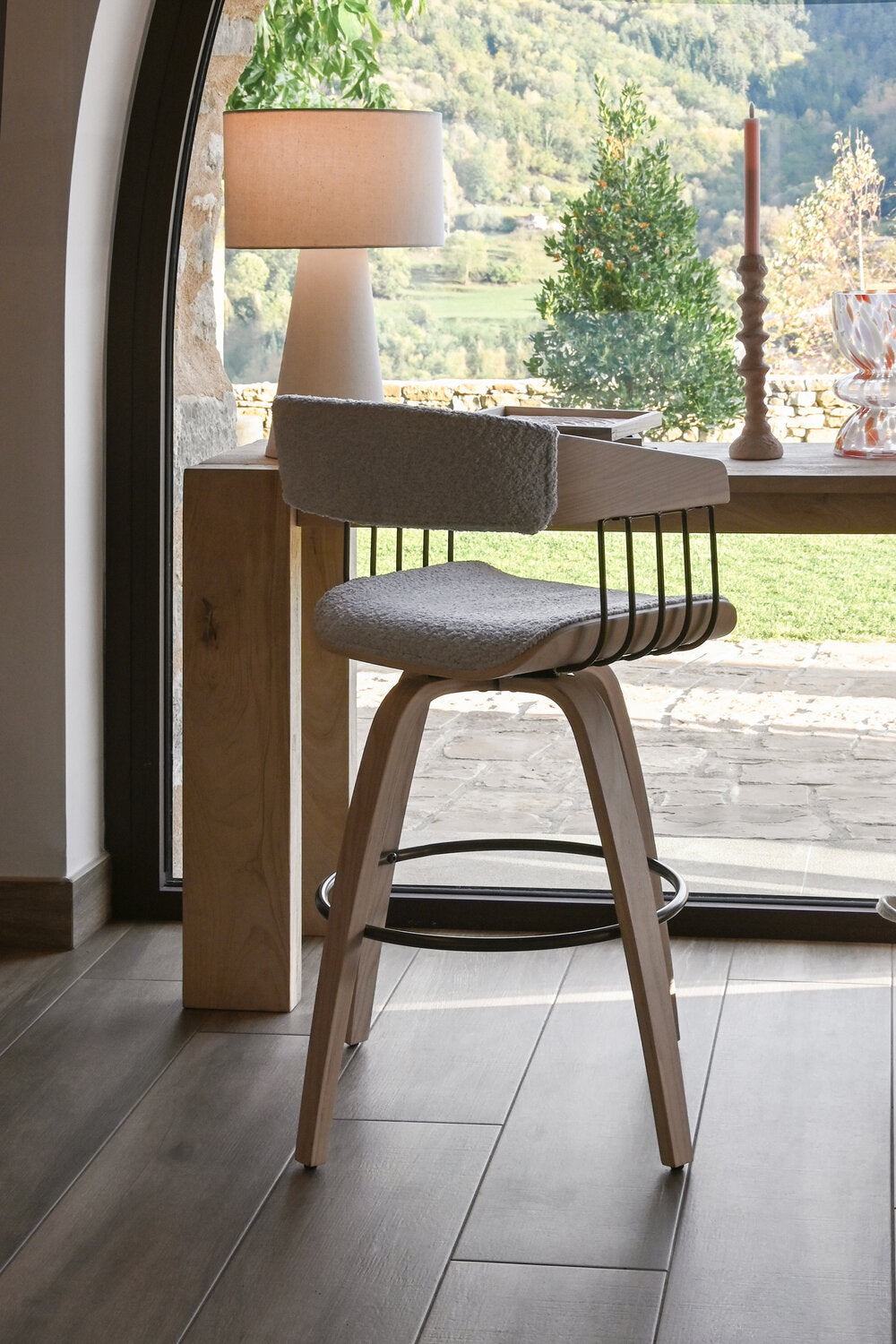 SILLA MADERA POLIESTER 51X55X76:5 GRIS