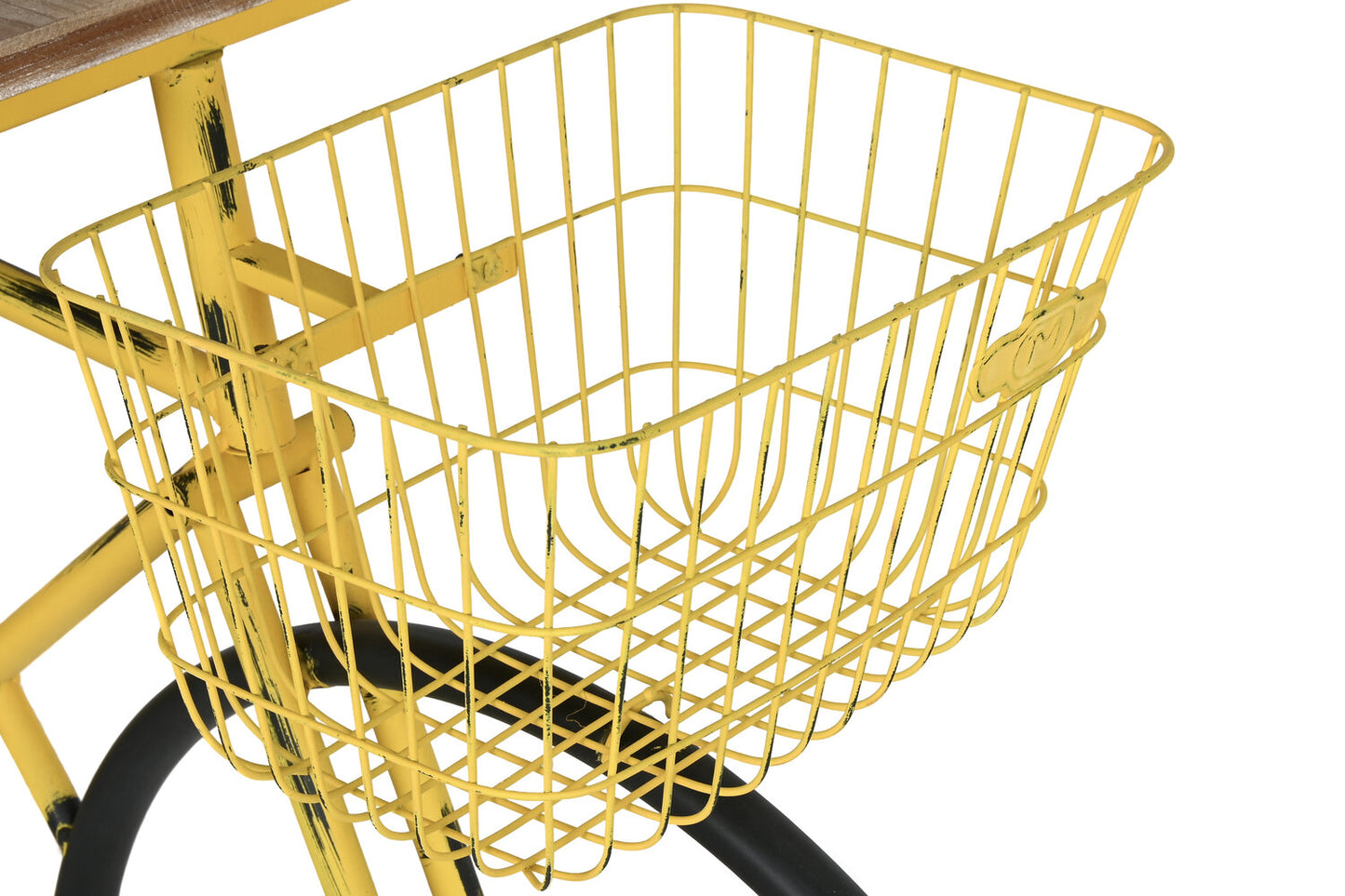 CONSOLA METAL MADERA 160X40X88 BICICLETA AMARILLO