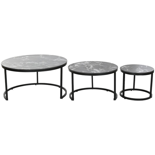 MESITA AUXILIAR SET 3 CERAMICA METAL 80X80X1 31:50