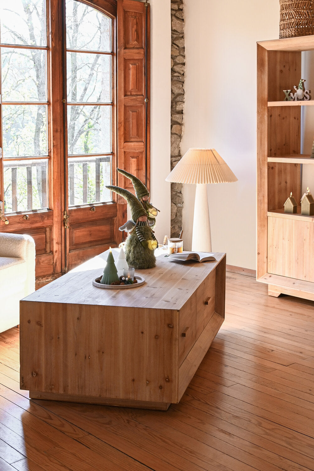 MESA CENTRO ABETO MDF 130X70X46 40:00 NATURAL