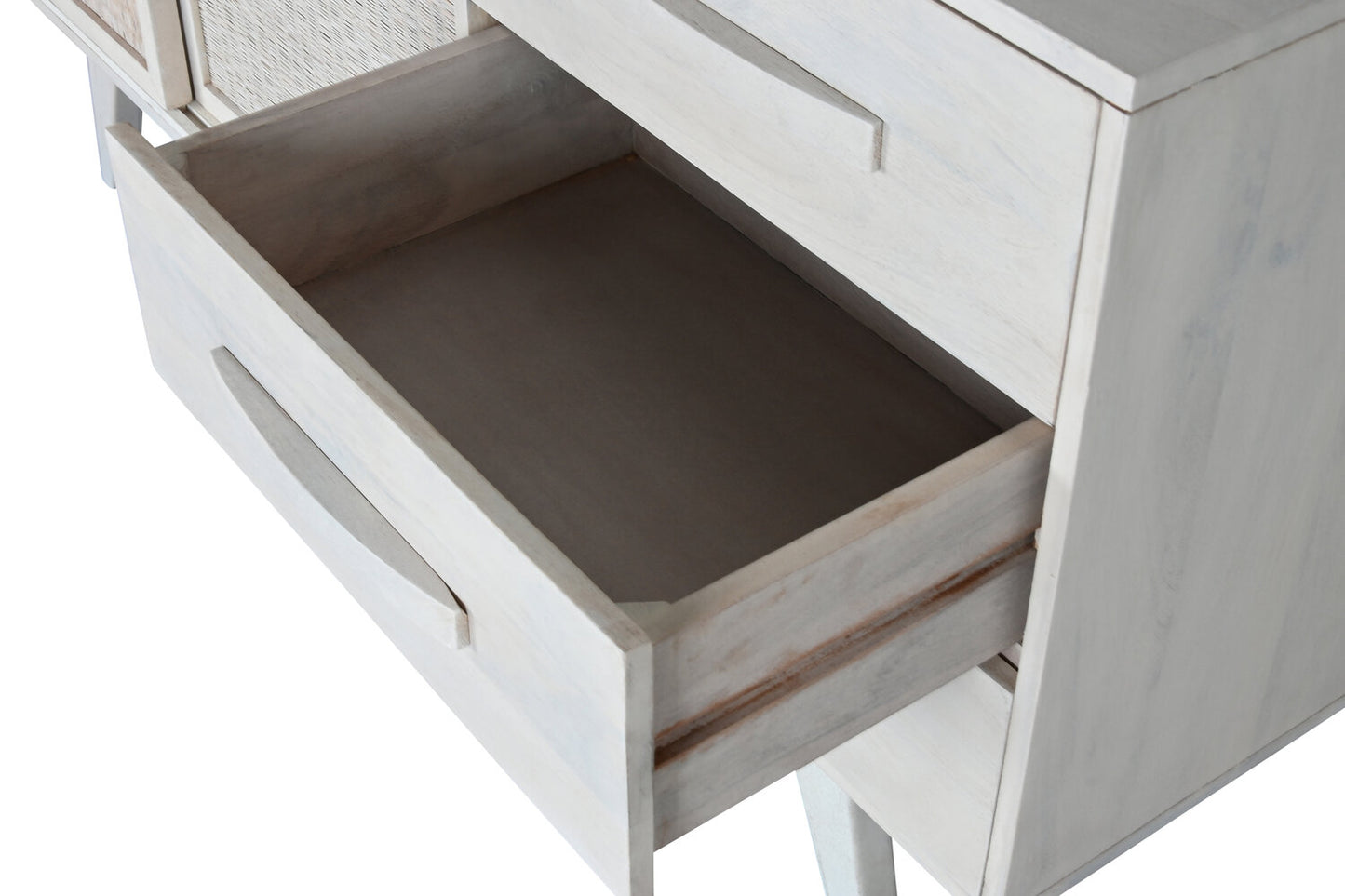 BUFFET MANGO RATAN 155X40X80 BLANCO ROTO