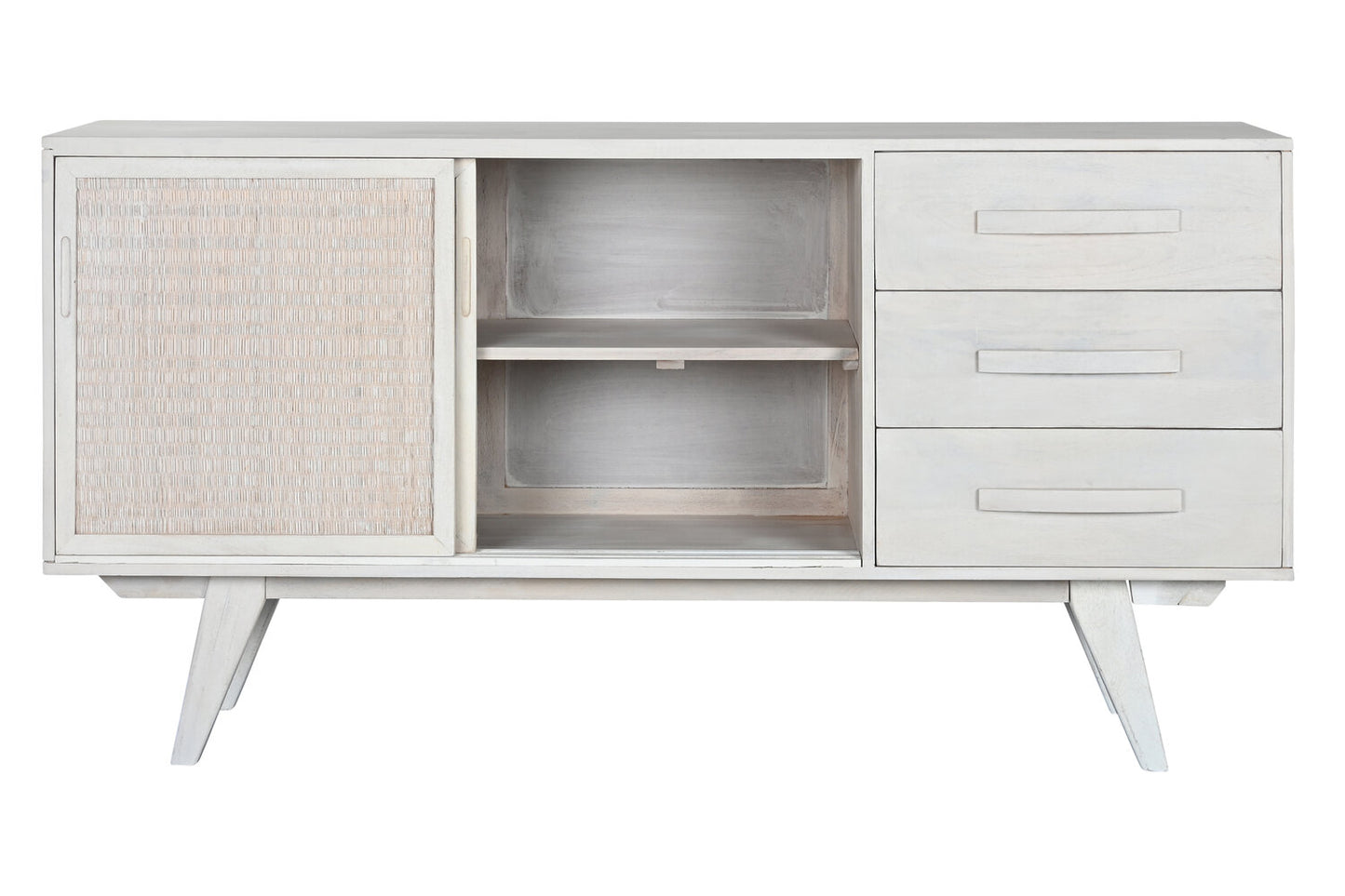BUFFET MANGO RATAN 155X40X80 BLANCO ROTO