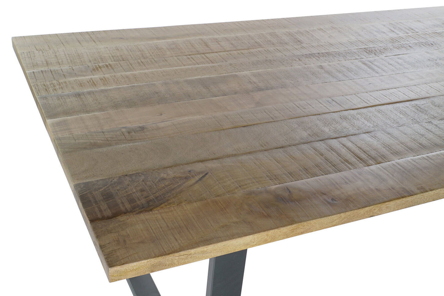 MESA COMEDOR MANGO METAL 200X100X76 4:40 NATURAL