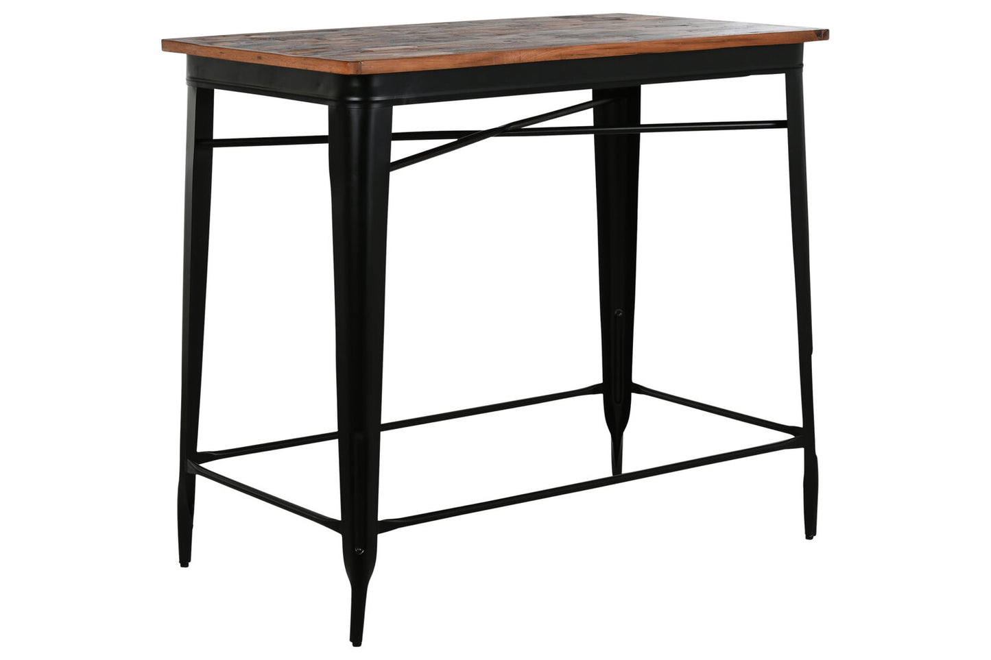 MESA BAR METAL MADERA 120X66X102 MARRON