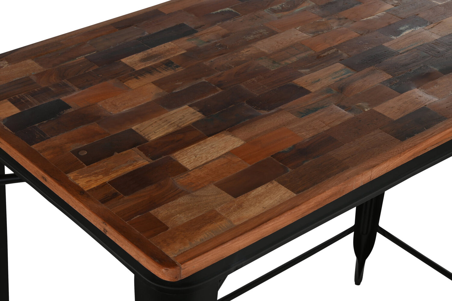 MESA BAR METAL MADERA 120X66X102 MARRON