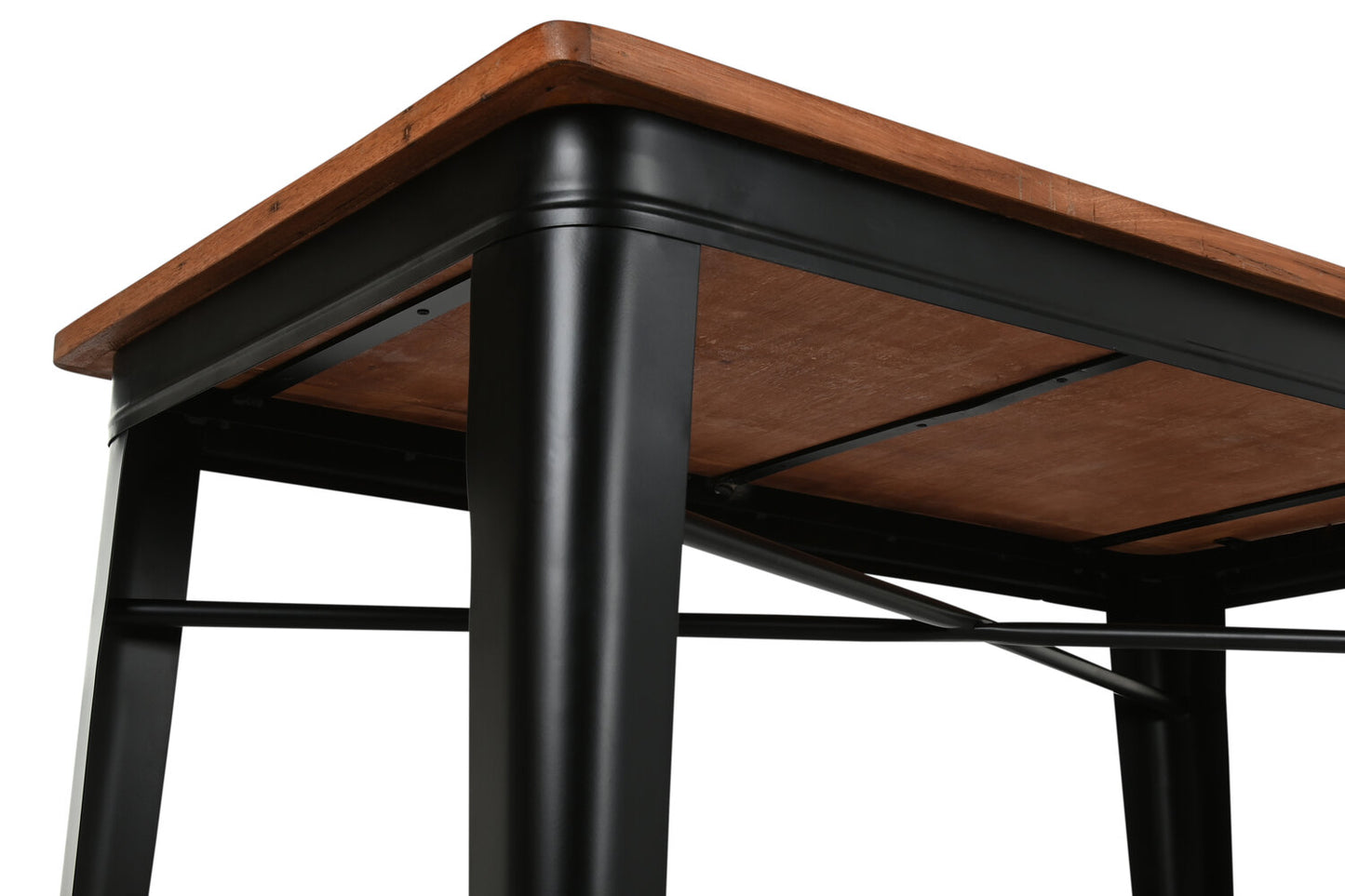 MESA BAR METAL MADERA 120X66X102 MARRON