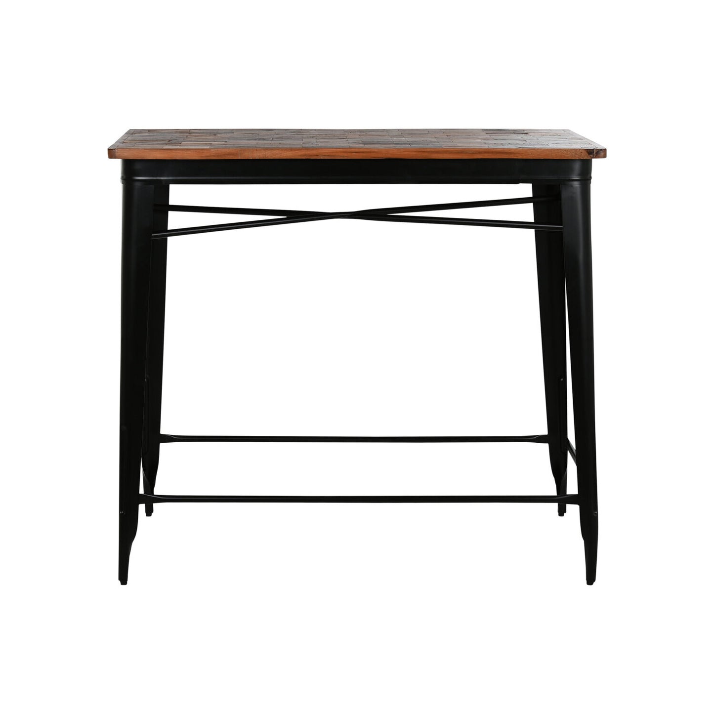 MESA BAR METAL MADERA 120X66X102 MARRON