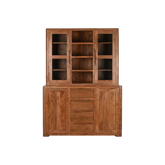 VITRINA ACACIA CRISTAL 140X45X180 MARRON