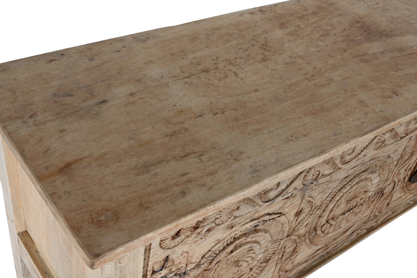 CONSOLA TECA MANGO 150X40X75 TALLAS ANTIGUAS