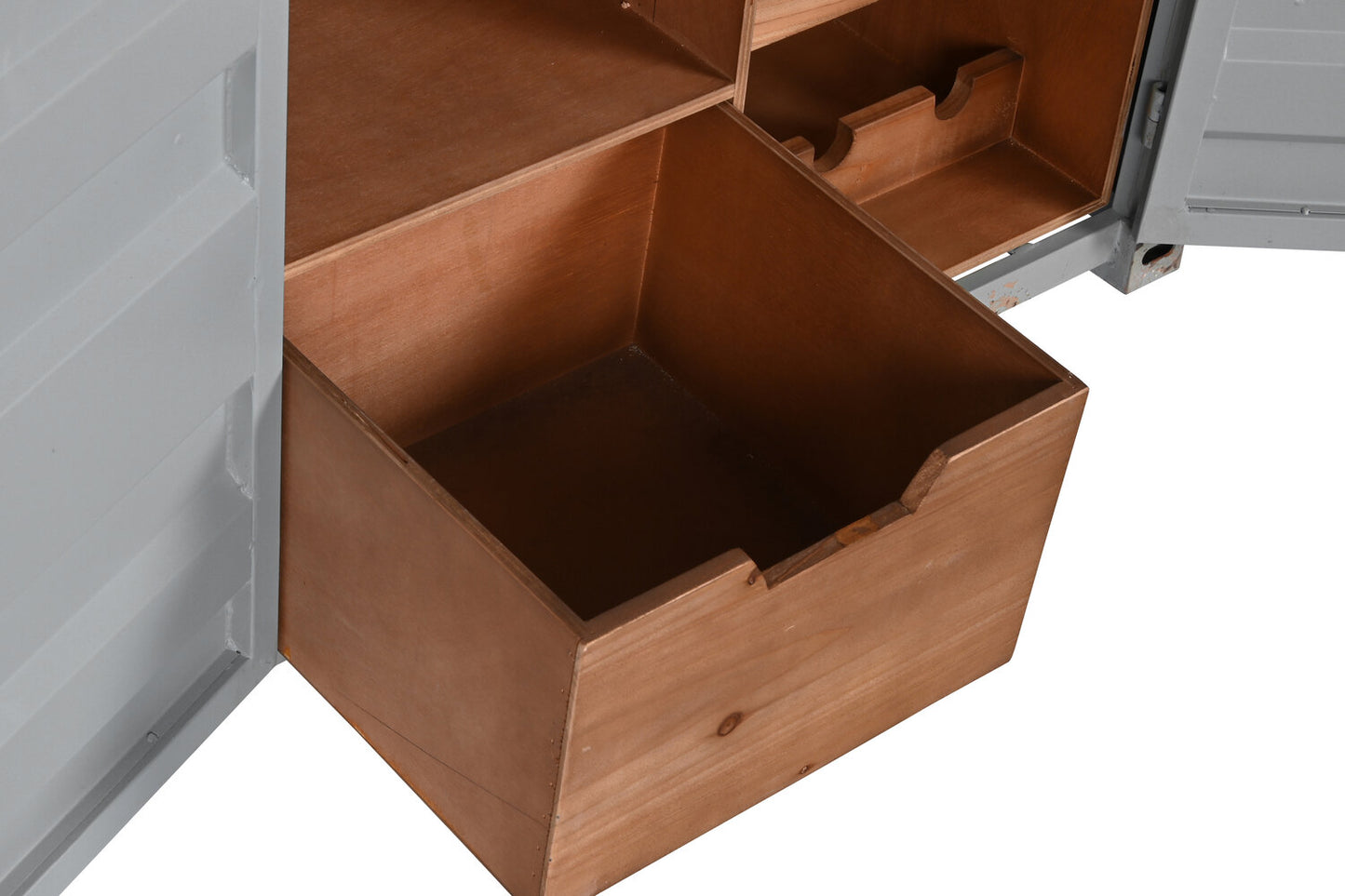 BOTELLERO METAL MDF 77X41X64 CONTAINER GRIS