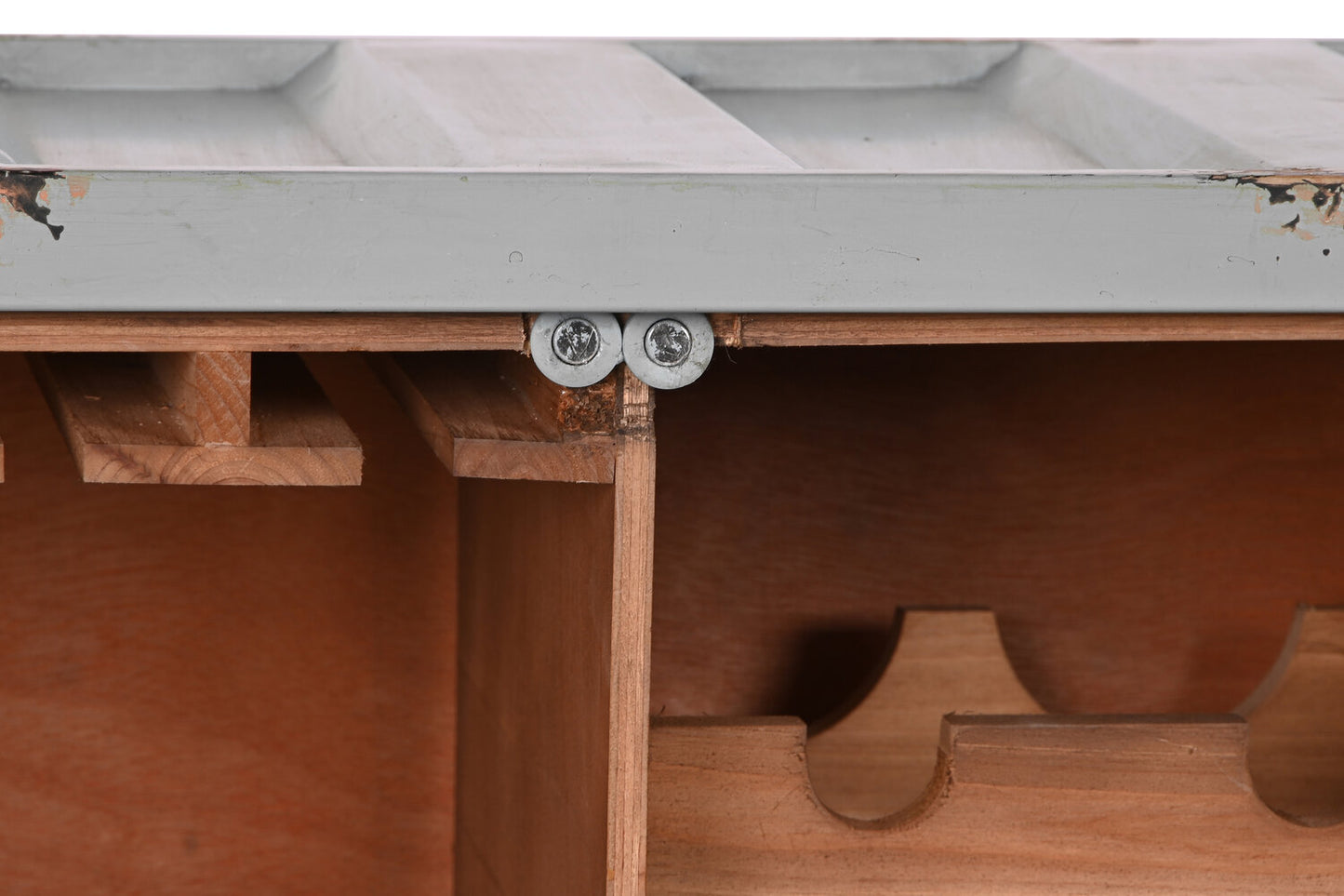 BOTELLERO METAL MDF 77X41X64 CONTAINER GRIS