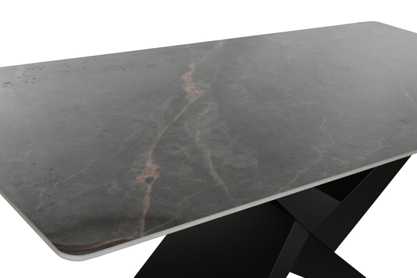 MESA COMEDOR METAL CERAMICA 180X90X75 NEGRO