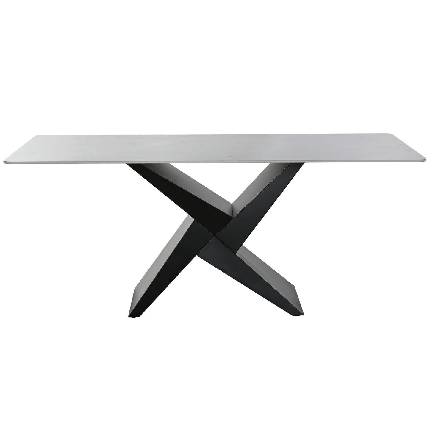 MESA COMEDOR METAL CERAMICA 180X90X75 NEGRO