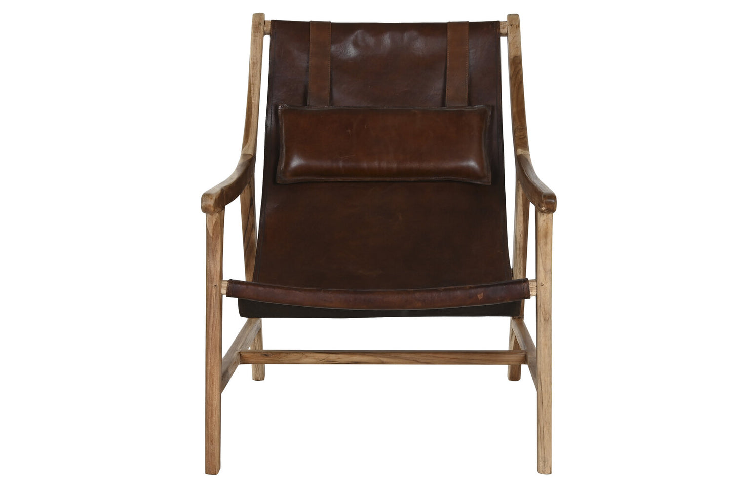 BUTACA TECA PIEL 68X86X86 CON REPOSACABEZAS