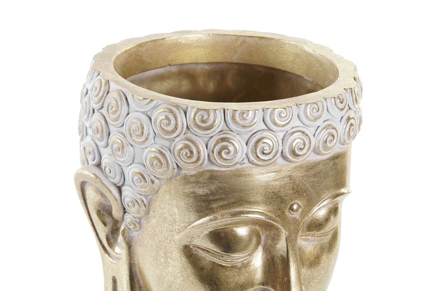 MACETERO RESINA 17:5X17:5X21 BUDA DORADO