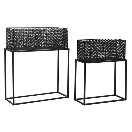 MACETERO SET 2 METAL 60X22X70 NEGRO