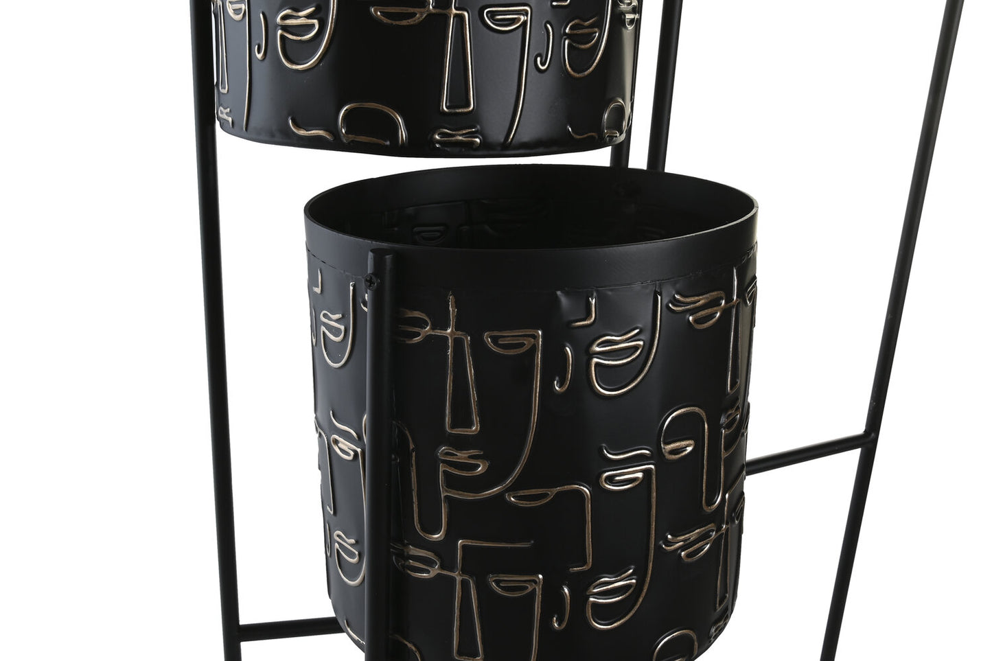 MACETERO METAL 22X22X93 CARAS NEGRO