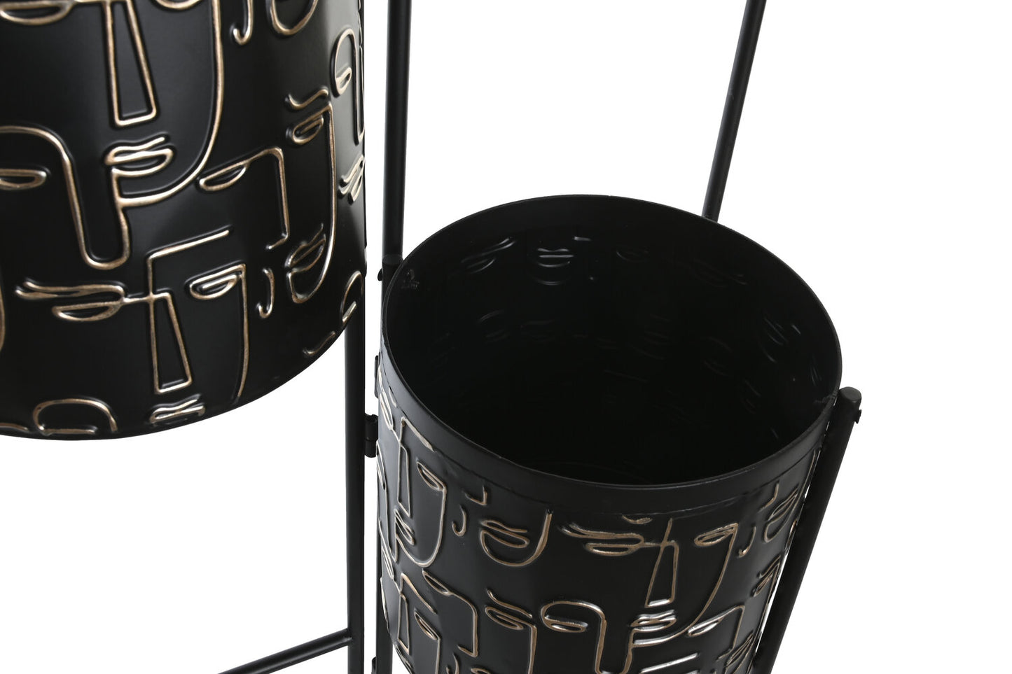 MACETERO METAL 22X22X93 CARAS NEGRO