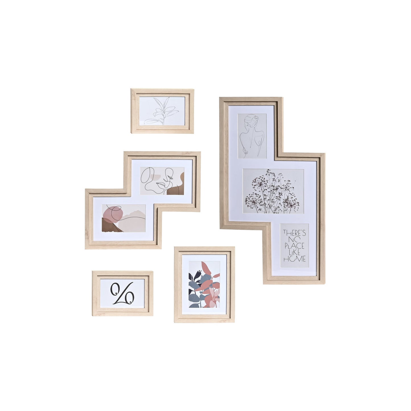 MARCO FOTO SET 5 MDF CRISTAL 40X1:5X50 NATURAL