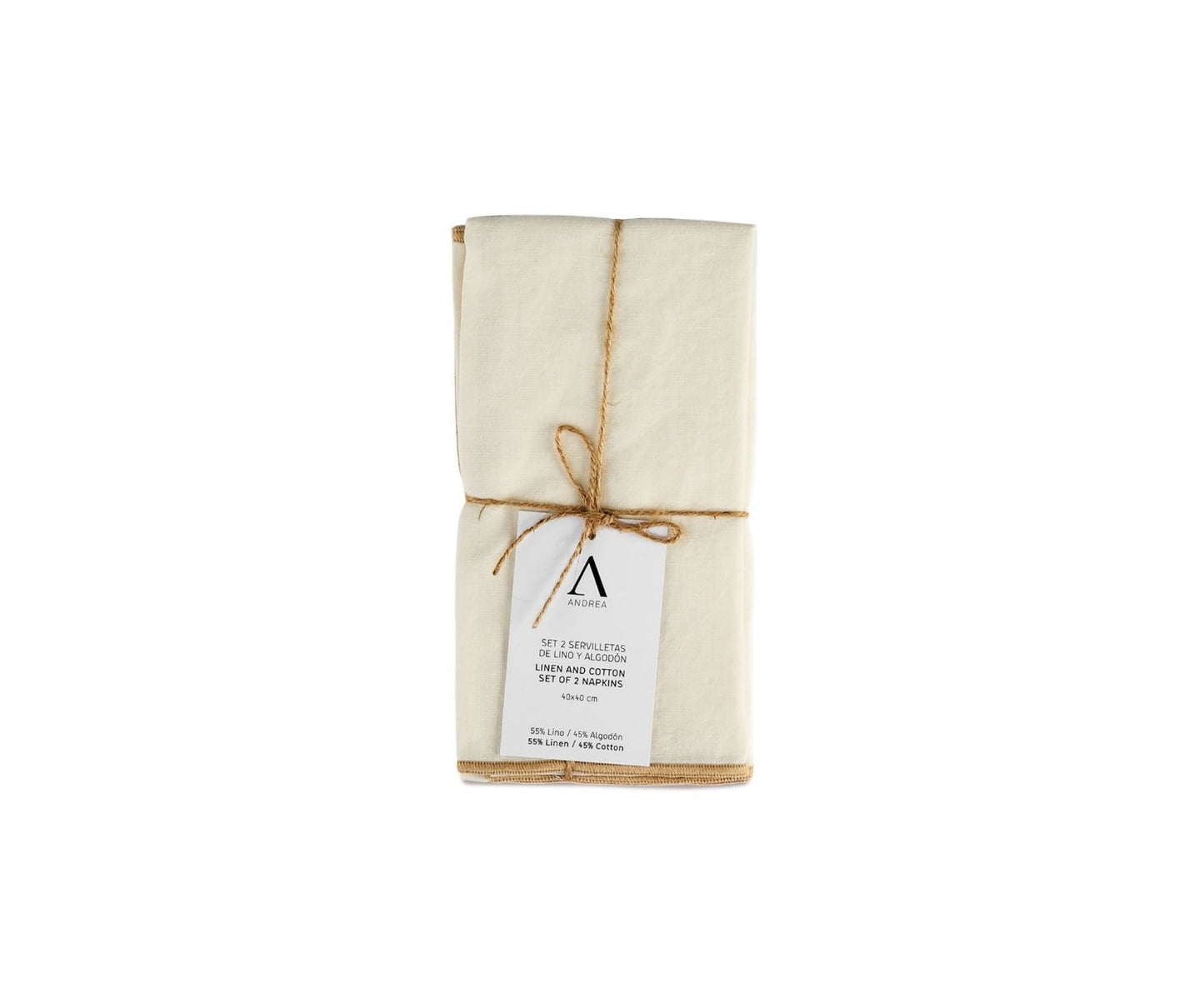 SET 2 SERVILLETAS MARFIL 40X40CM