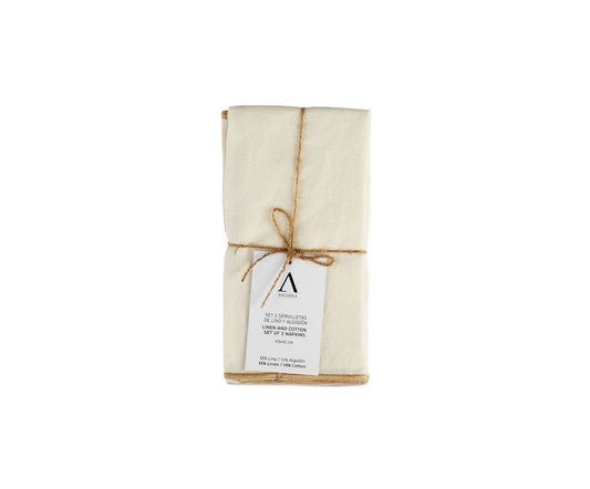 SET 2 SERVILLETAS MARFIL 40X40CM