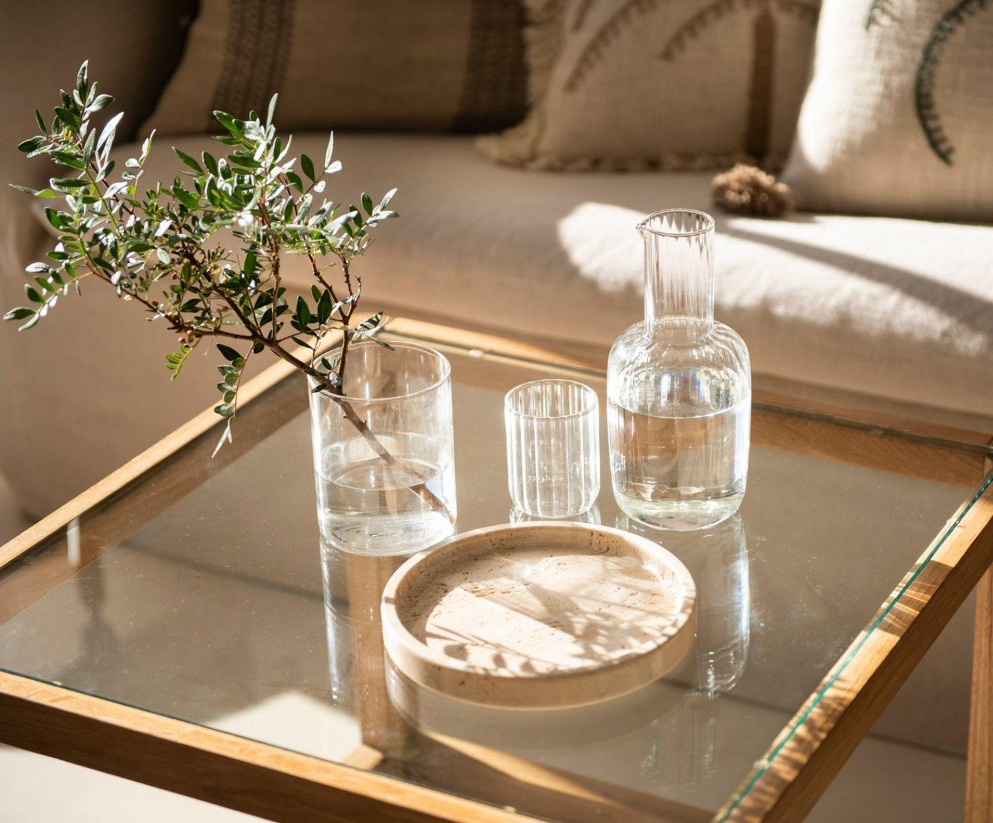 JARRA VIDRIO AGUA C/VASO 800ML