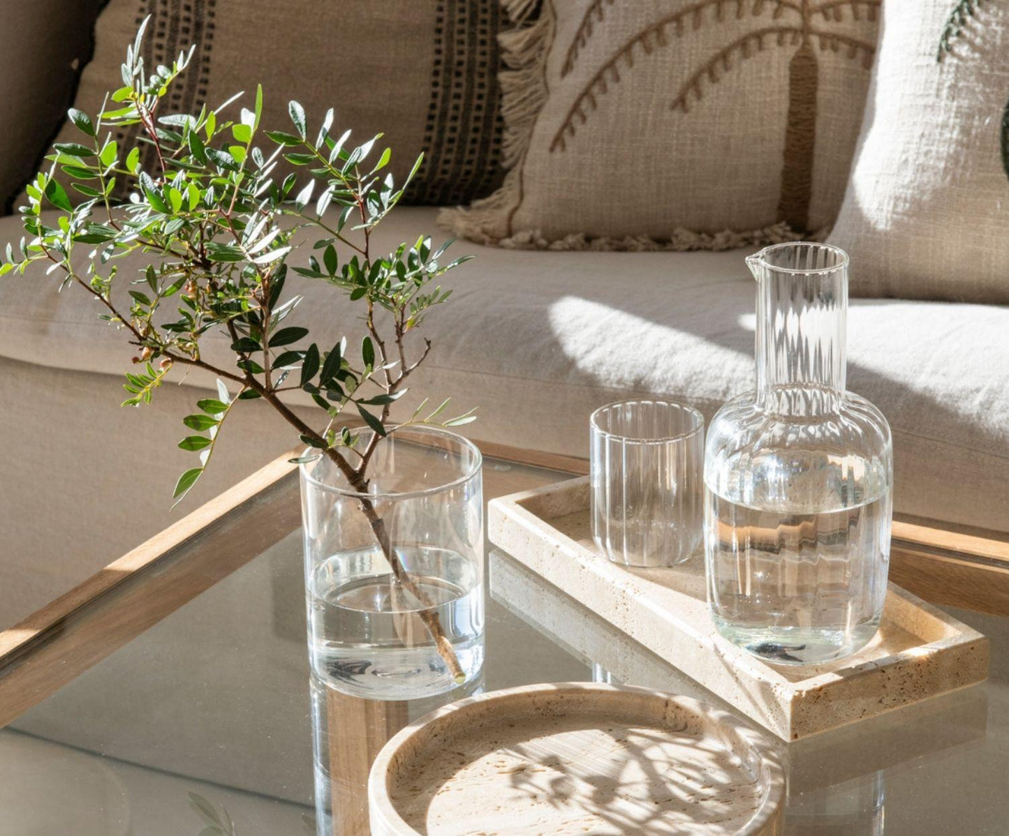 JARRA VIDRIO AGUA C/VASO 800ML