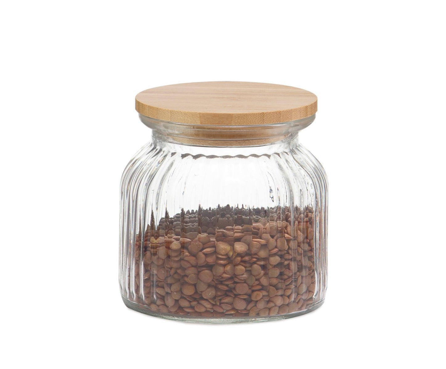 BOTE COCINA VIDRIO BAMBÚ 600ML