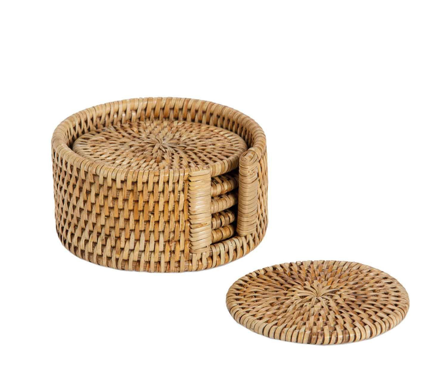 SET 6 POSAVASOS RATAN Ø12X6CM